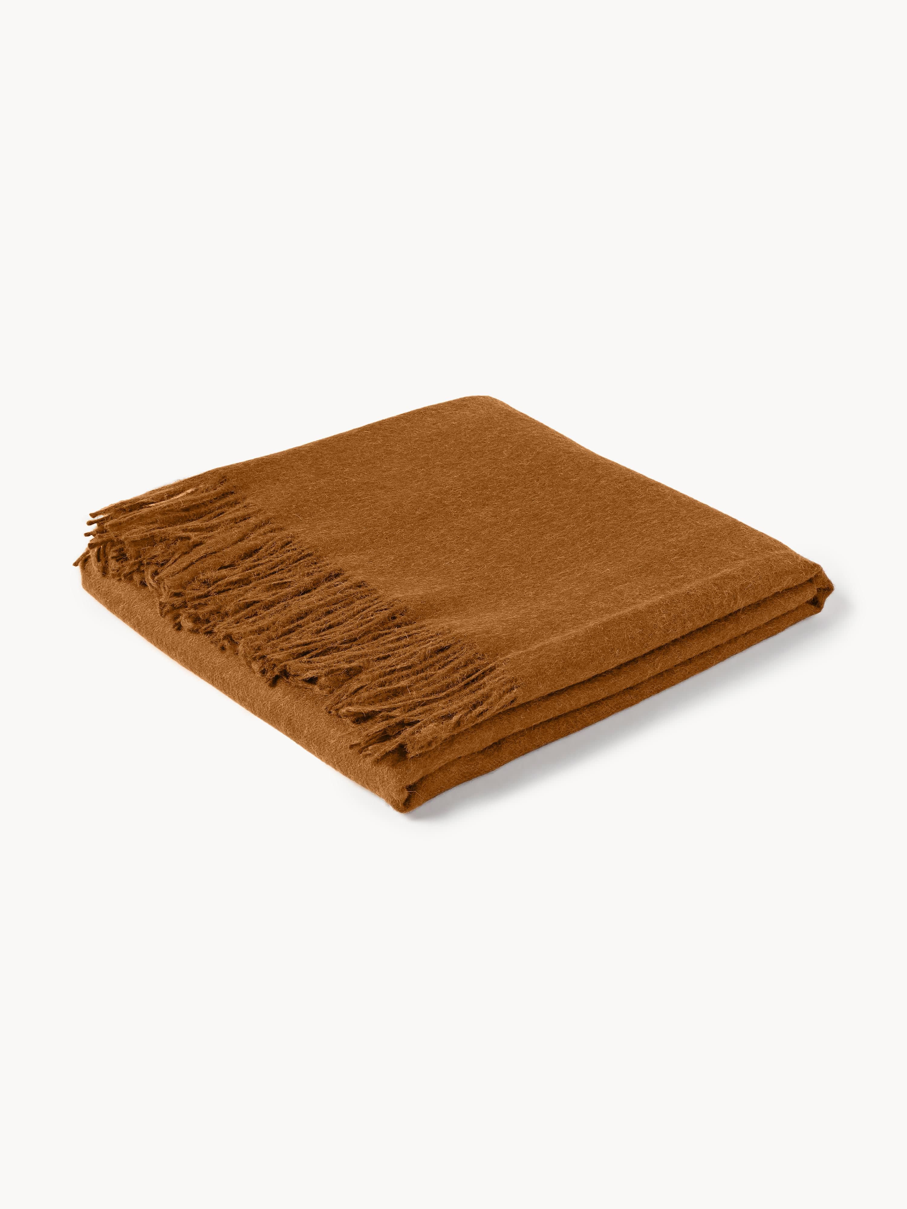 Elvang Luxury plaid made from baby alpaca wool, Light brown