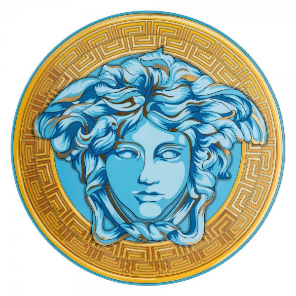 Versace Medusa Amplified Blue Coin charger plate (33cm) by Versace