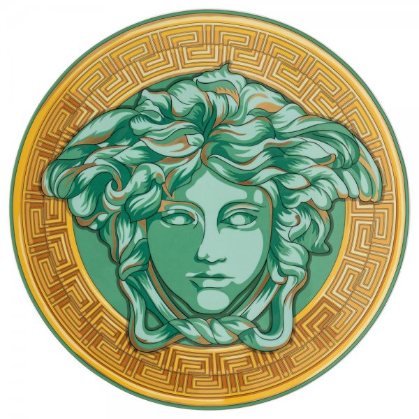 Versace Medusa Amplified Green Coin charger plate (33cm) by Versace