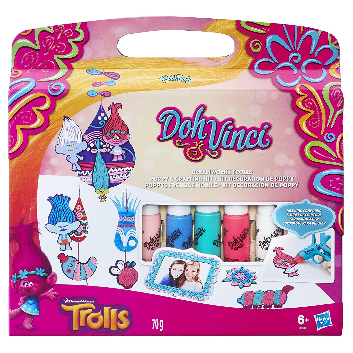 Hasbro Play Doh Dohvinci Dreamworks Trolls Poppys Crafting Kit A
