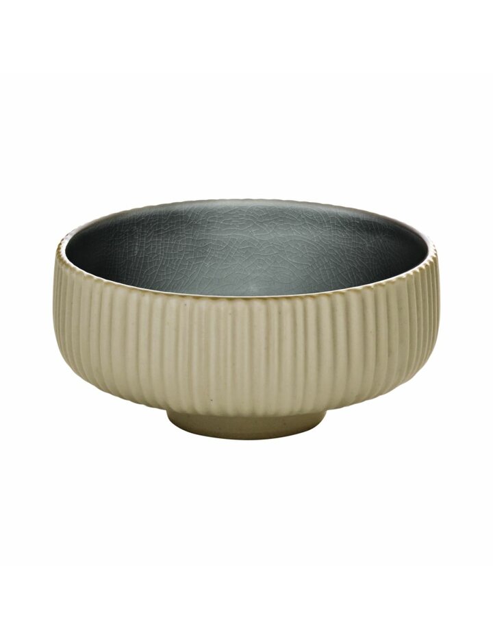 Playground Nara Dip Bowl Round Relief Grey 8 Cm - Set Of 12