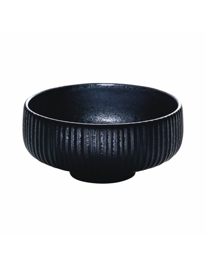 Playground Nara Dip Bowl Round Relief Black 8 Cm - Set Of 12