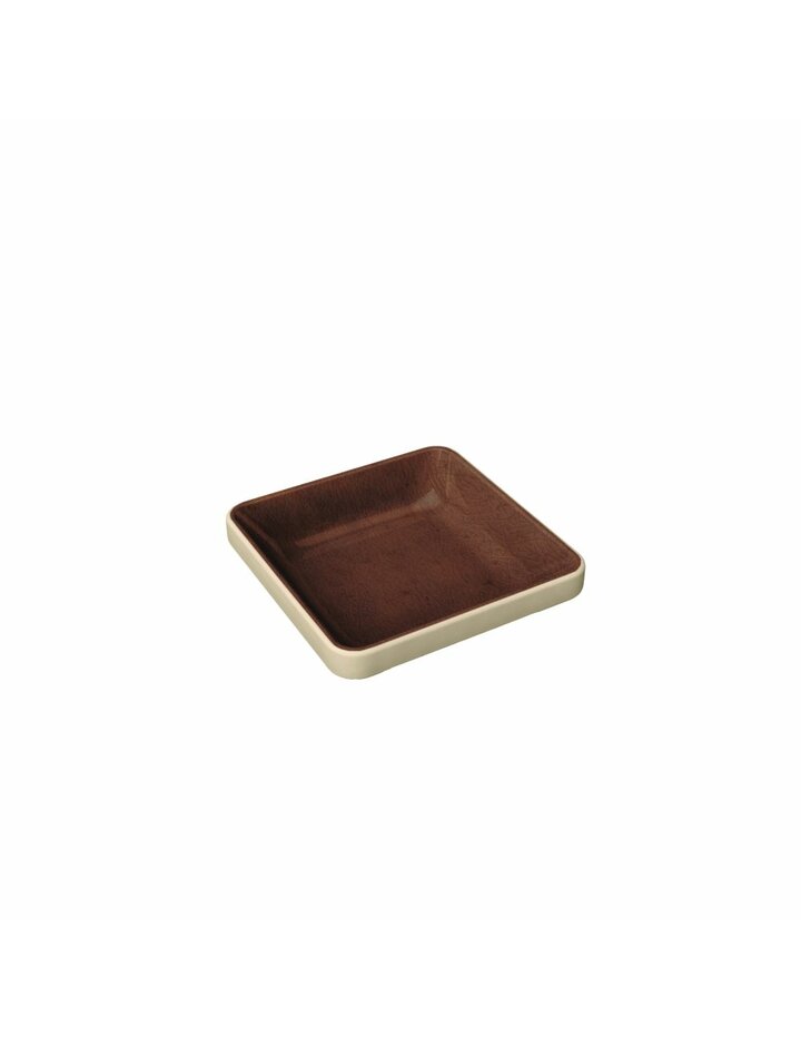 Playground Nara Bowl Flat Square Brown 9X9 Cm * - Set Of 6