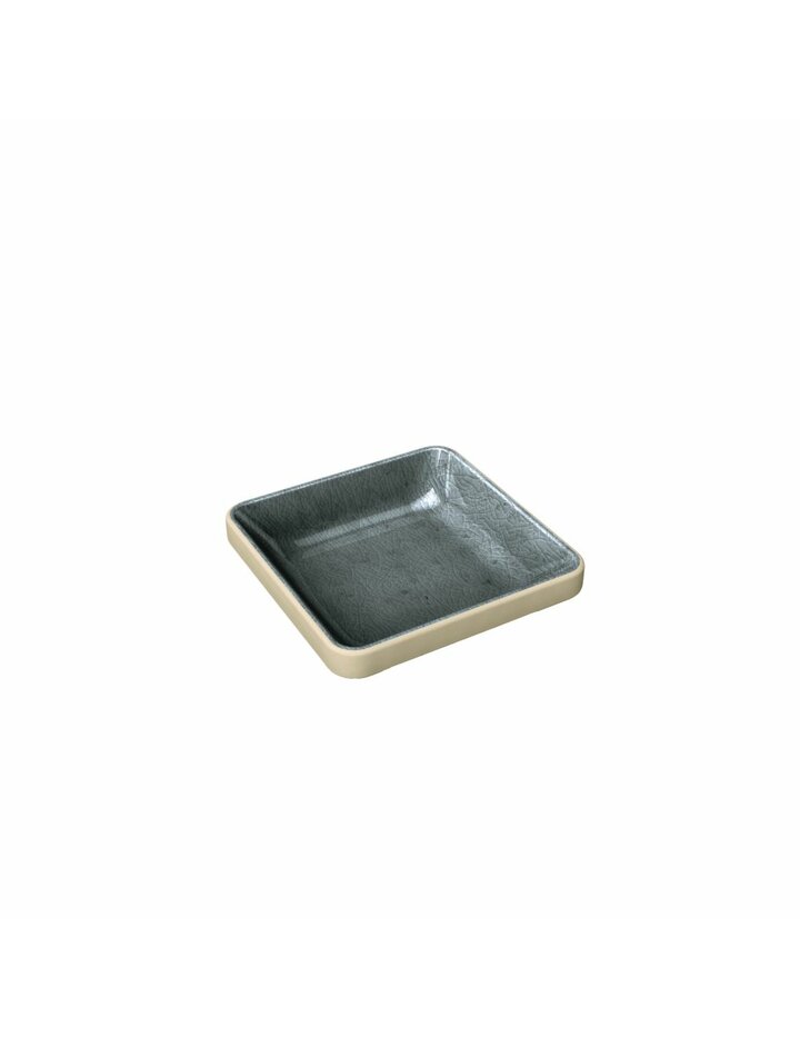 Playground Nara Bowl Flat Angular Grey 9X9 Cm * - Set Of 6