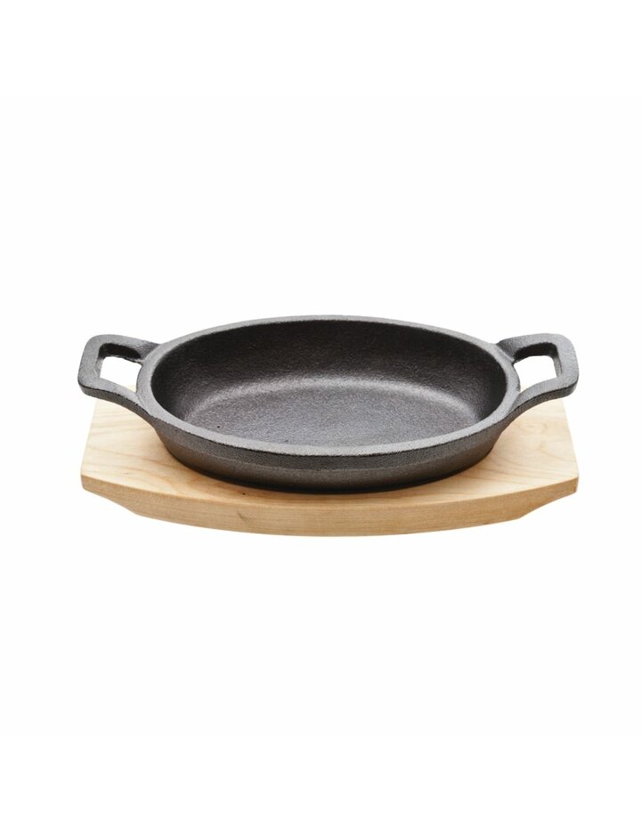 Playground Pan Oval 2 Handles 16 Cm, With Wooden Coasters