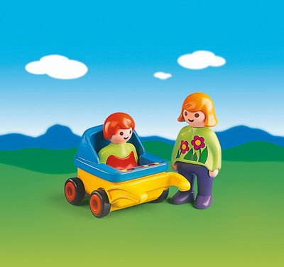 Playmobil Mother With Baby And Stroller