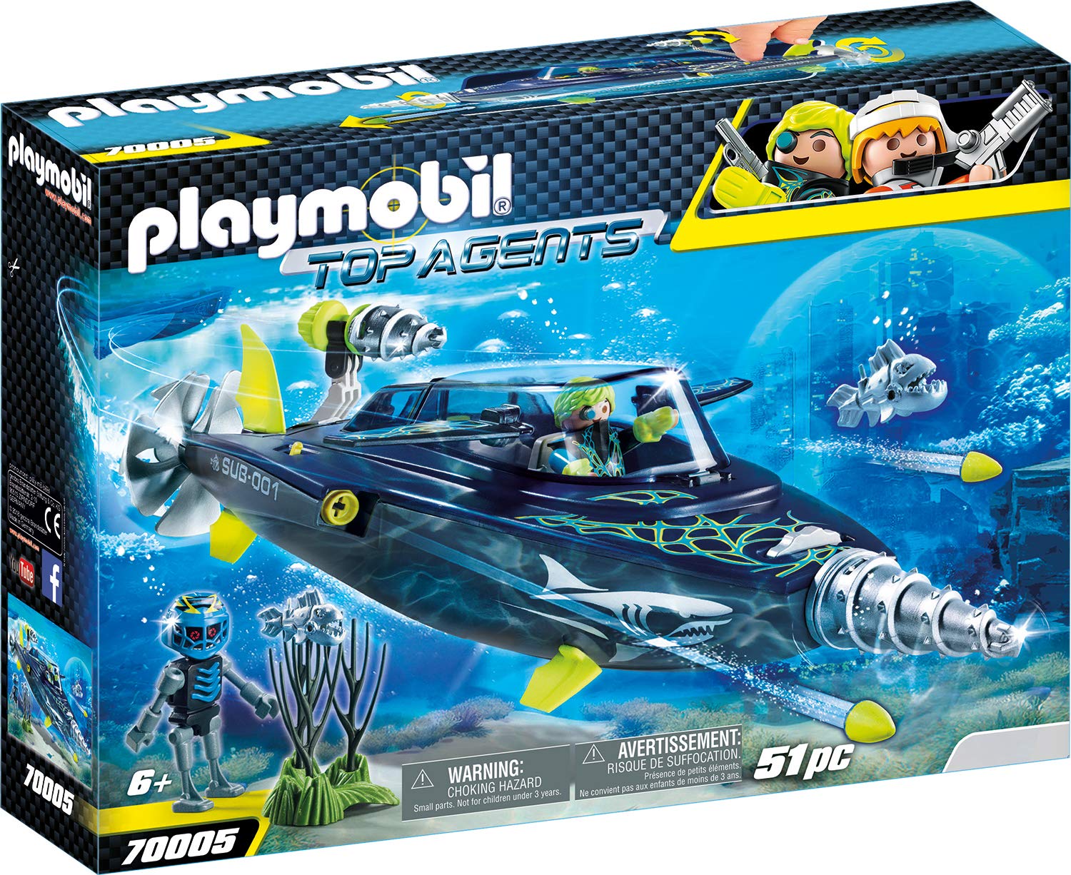 Playmobil Top Agents Team S H A R K Drill Destroyer Colourful