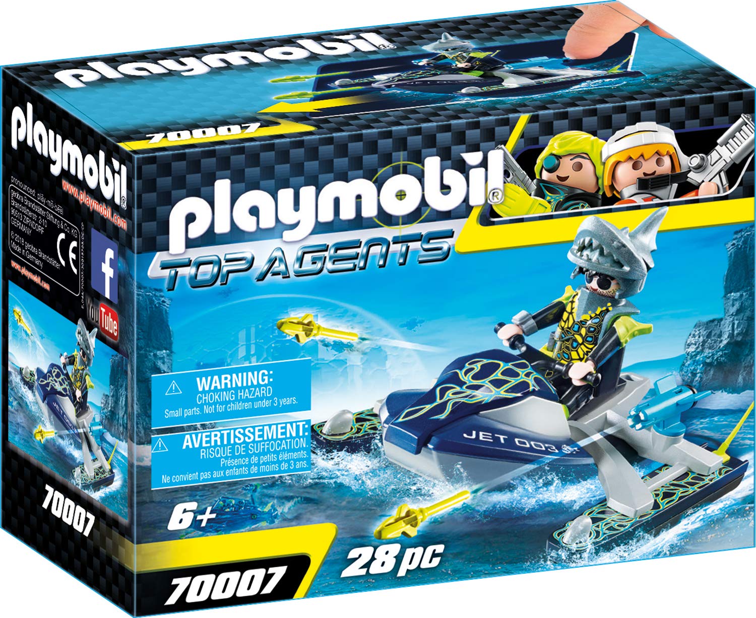 Playmobil Top Agents Team S H A R K Rocket Rafter Multi Colour
