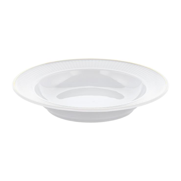 pillivuyt Plissé deep plate with gold rim Ø22cm