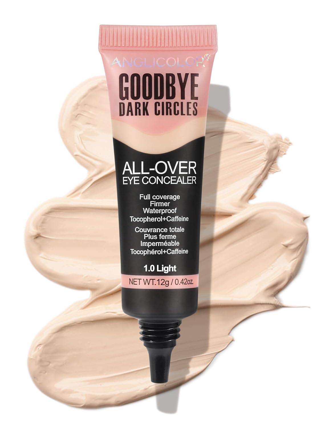 Anglicolor Liquid Concealer, Concealer, Dark Circles, Brightening, Waterproof, Durable, Color Corrector, Concealer with High Coverability (01#Light, 12 g)