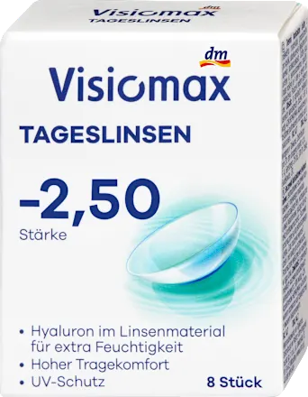 Visiomax Daily contact lenses, diopter -2.50, 8 units