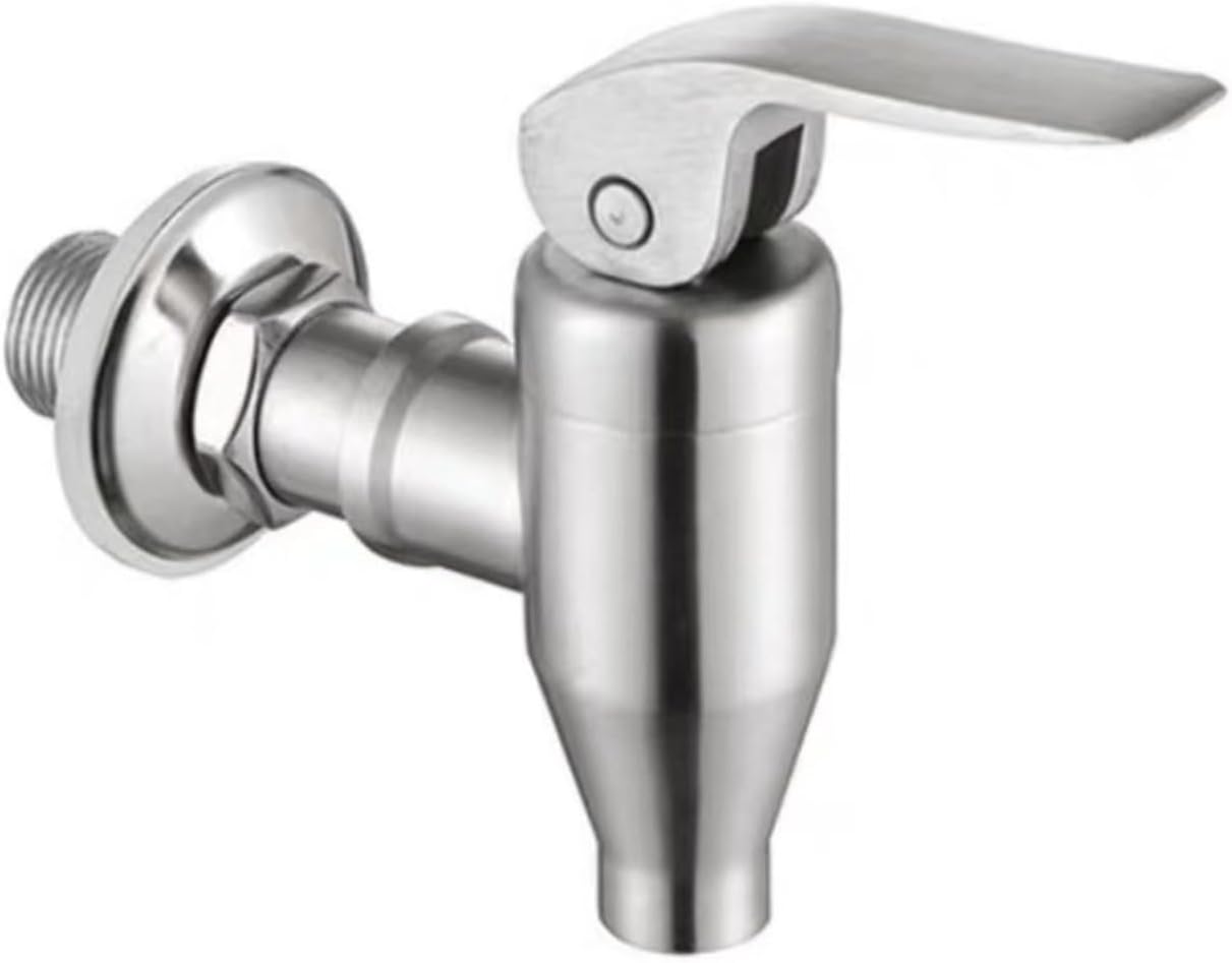 HavenDomicile Drink Dispenser Tap Replacement Tap Stainless Steel for Juice Cold Drinks Wine Barrel Tap with Silicone Seal (B)