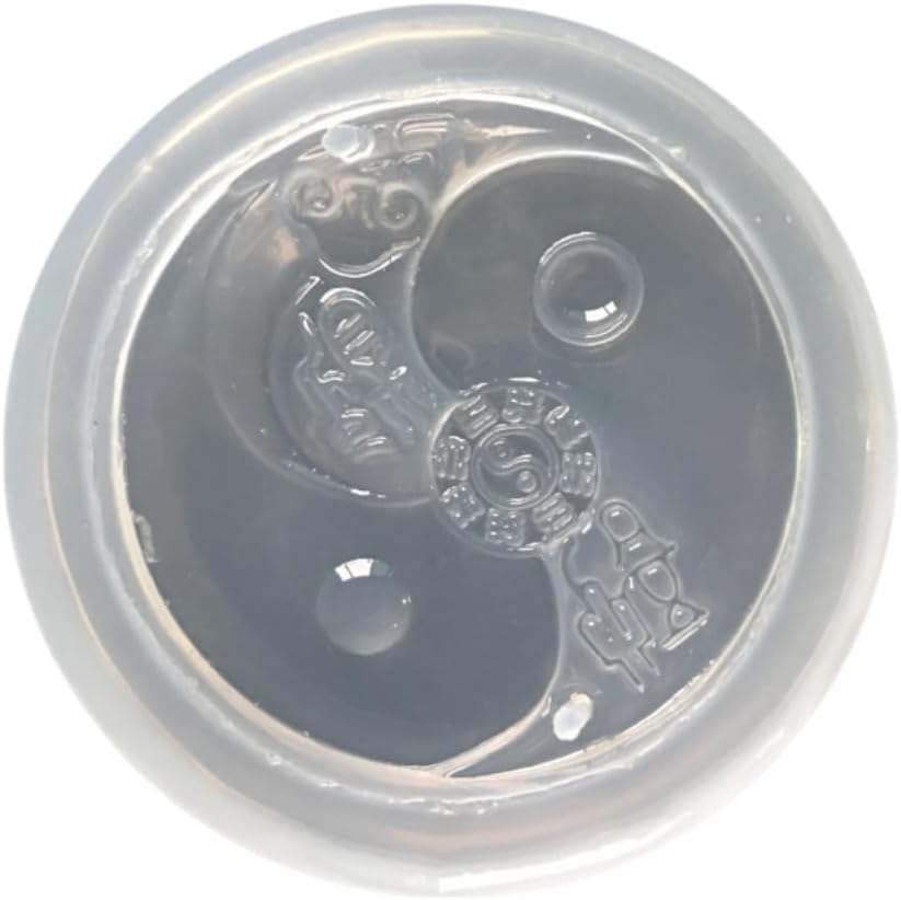6 Pieces Mirror DIY Crystal Drop Glue Silicone Mold Handmade Double Yin Yang Double Hole Jade Pei Taitu Craft Clay Sculpture Tool A