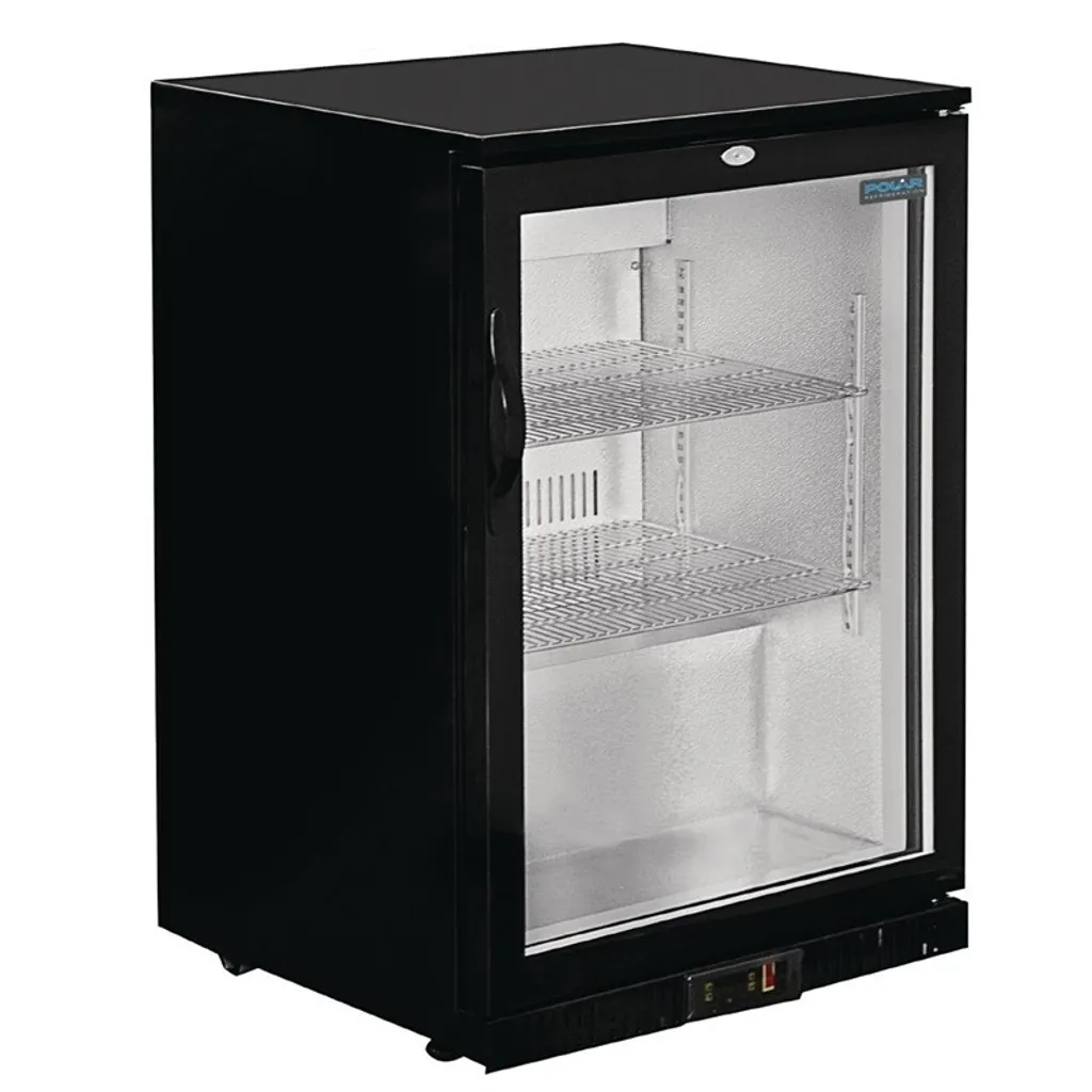 Polar bar refrigerator, G series, 138 liters - lockable hinged door, fan-assisted cooling & LED