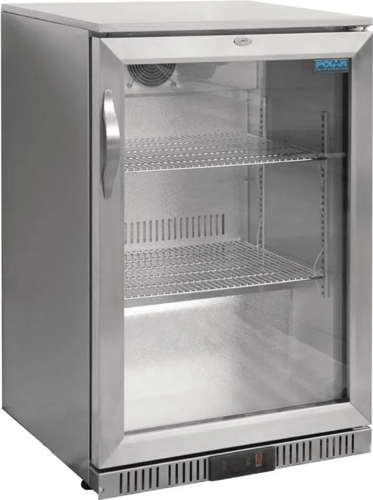 Polar Series G Stainless Steel Bar Refrigerator with Drop-Down Door 138L
