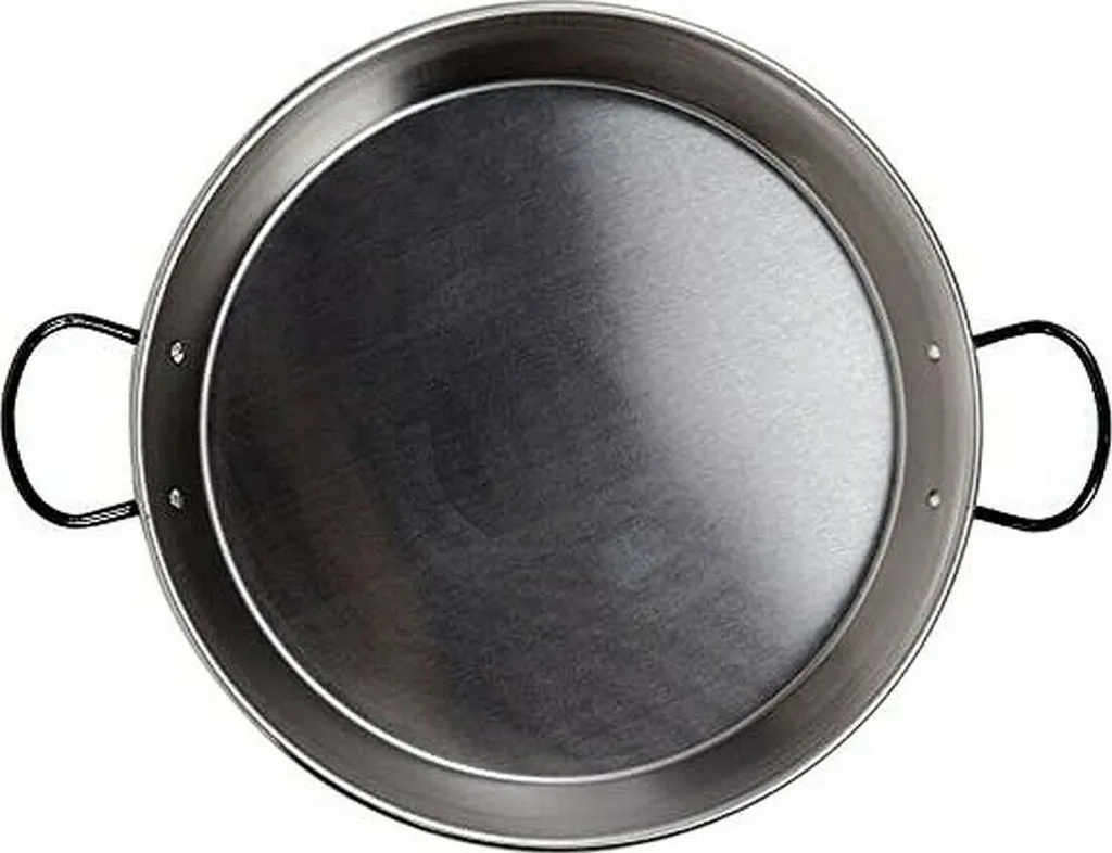 Polished steel paella pan for induction and glass-ceramic cooktops, ø30cm (serves 4). Vaello