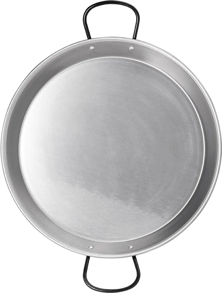 Polished steel paella pan for induction and glass-ceramic hobs, ø34cm (serves 6). Vaello