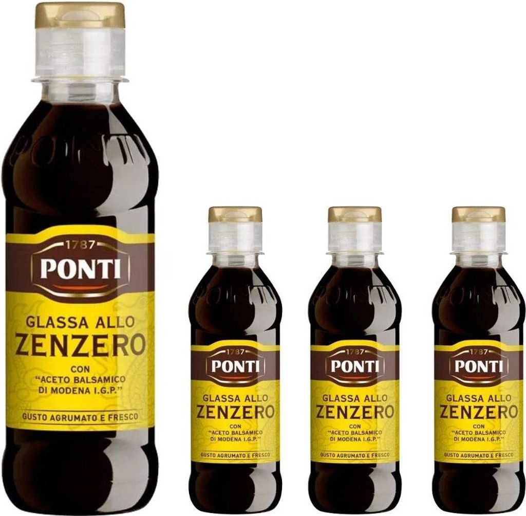 Ponti Glassa Allo Zenzero Gusto Originale E Agrumato 4 Confezioni da 245 Grammi 1960g