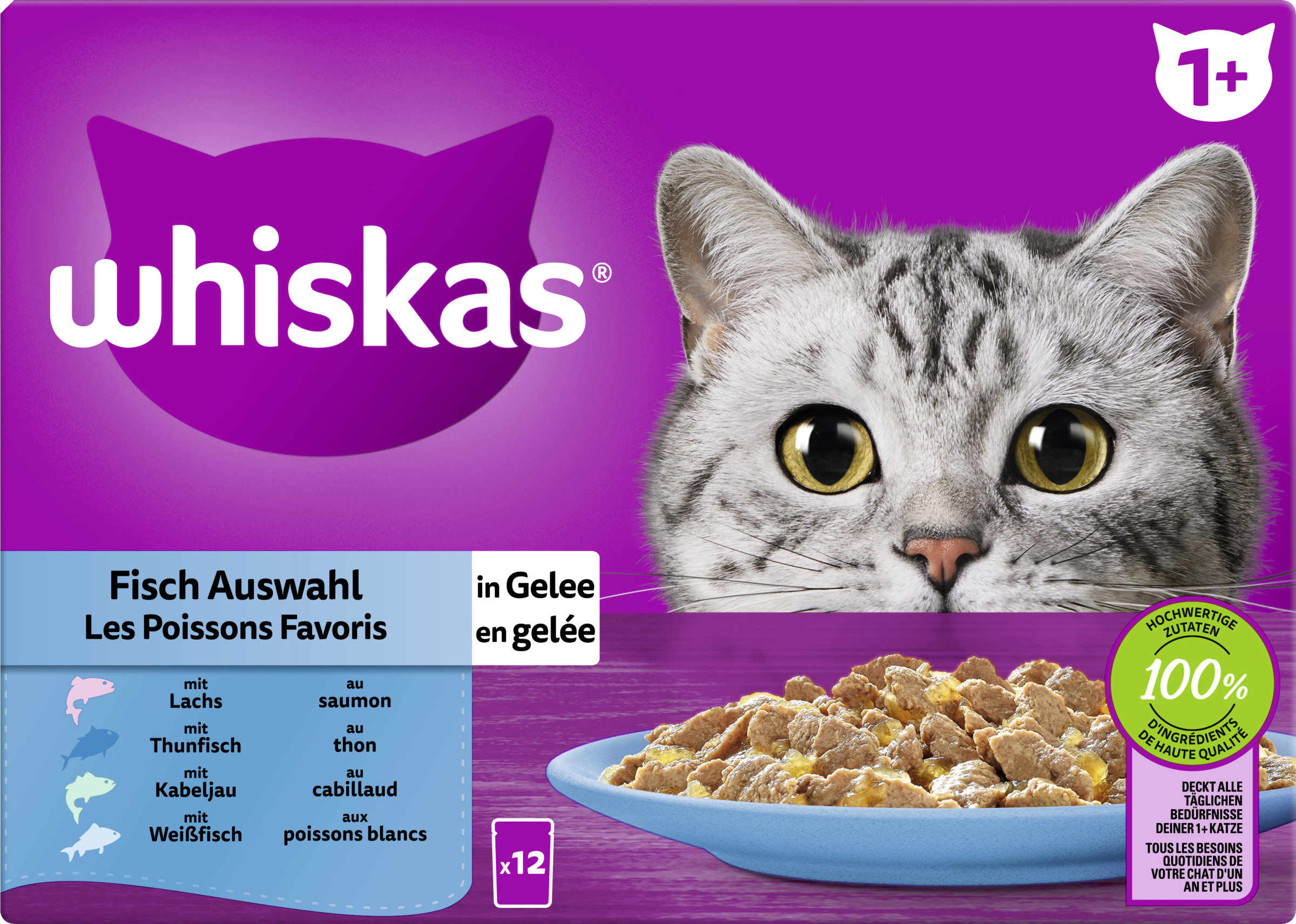 Whiskas Portion bag multipack 1+ fish selection in jelly