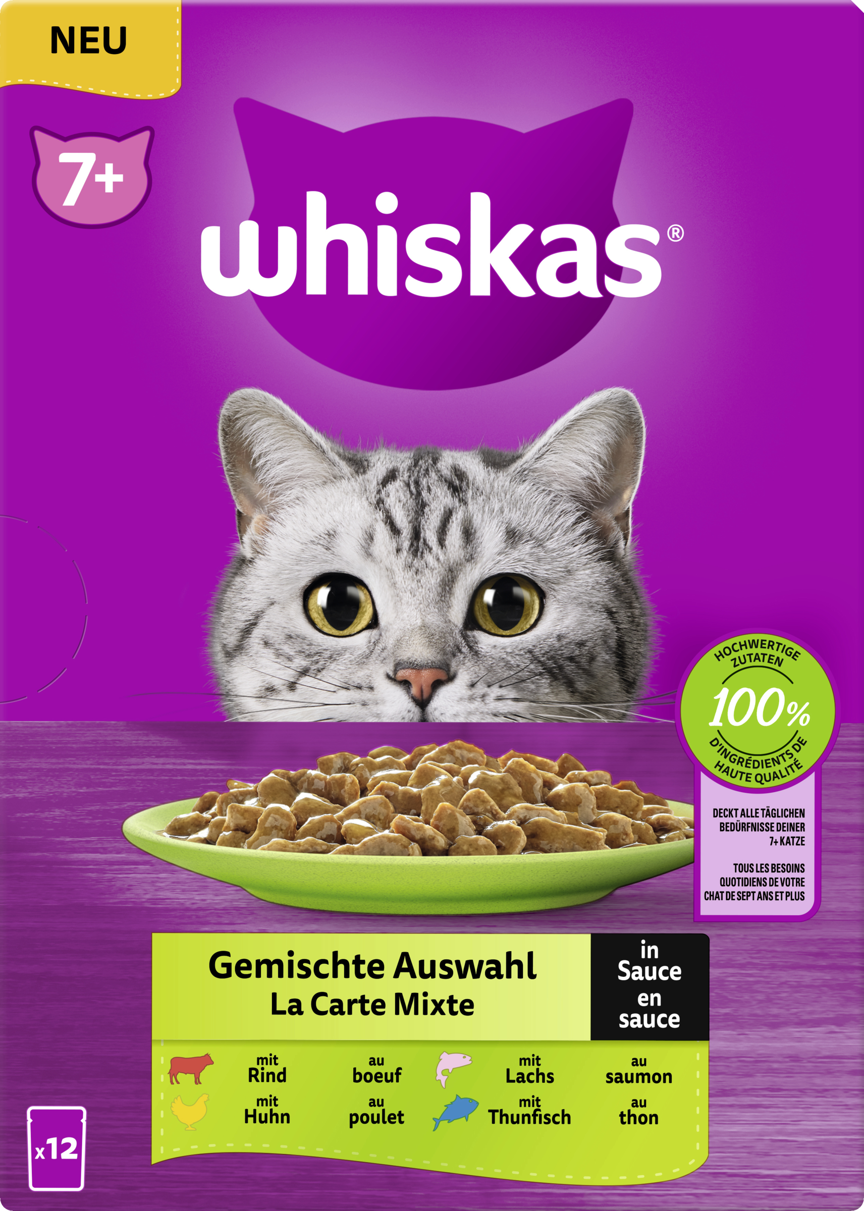 Whiskas Portion bag multipack 7+ Mixed selection in sauce