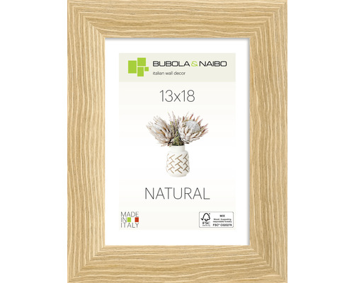 Bubola&Naibo Portrait frame, wood, natural oak, wide frame, 13x18 cm