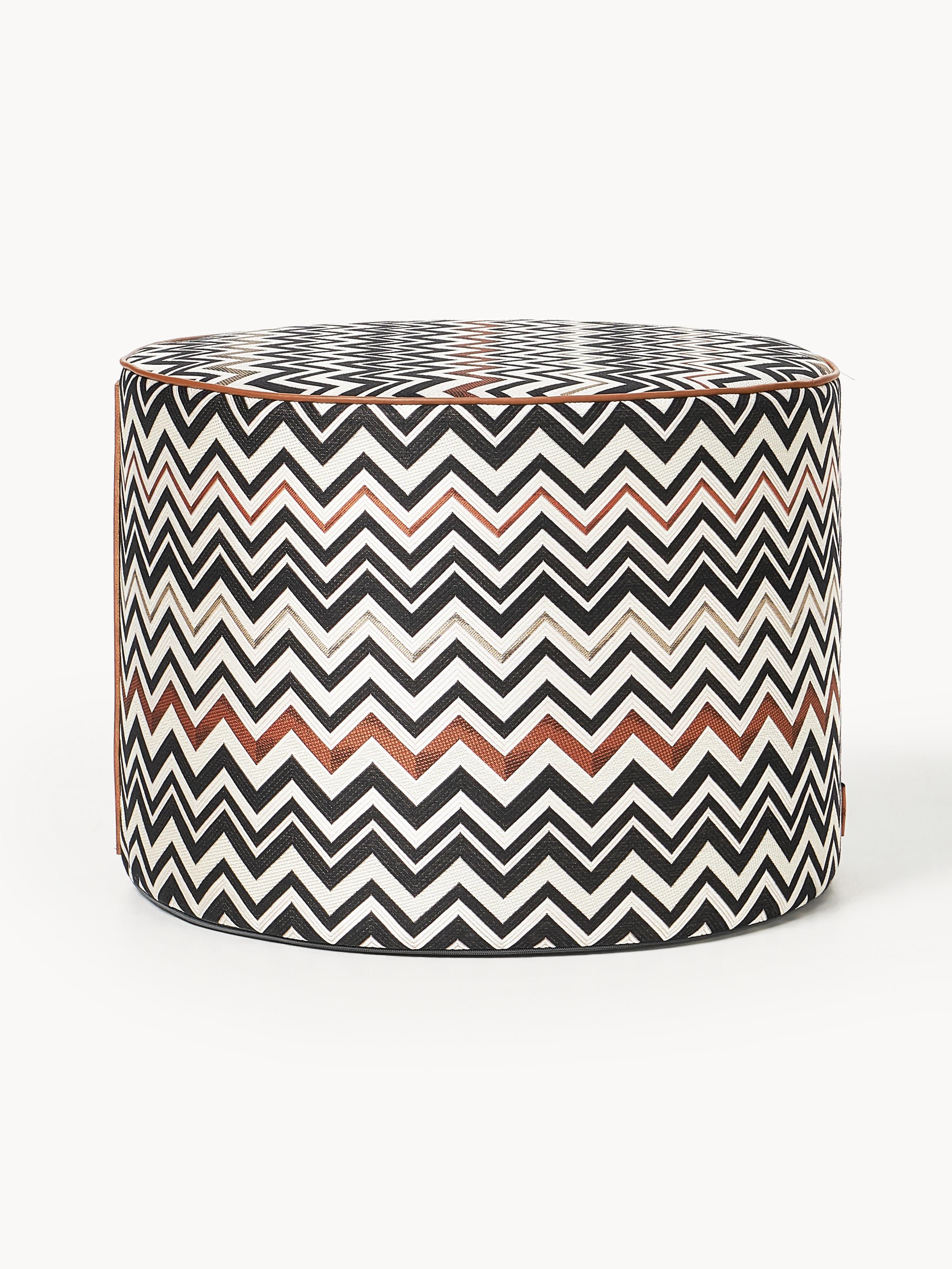 Missoni Belfast pouf, Brown, Black, Off-White