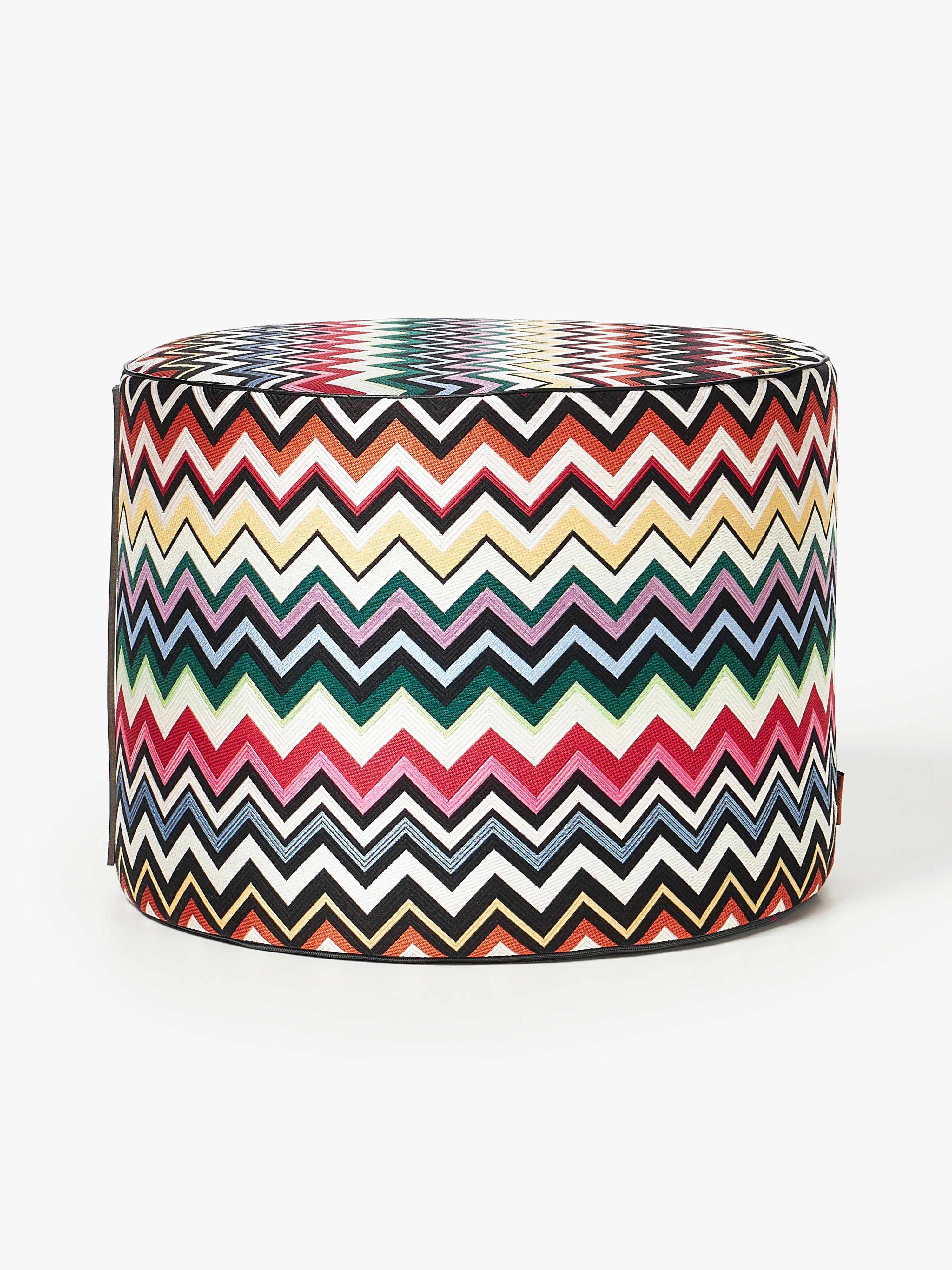 Missoni Belfast pouf, Colorful, shades of red, black