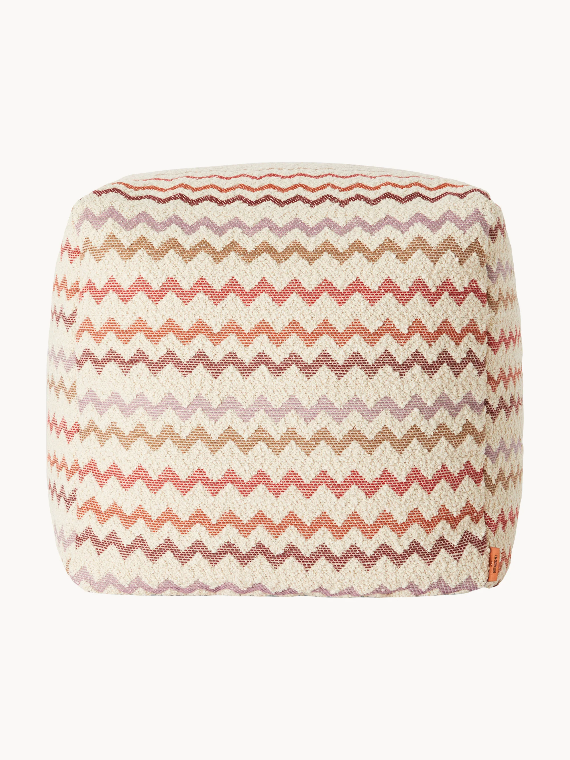 Missoni Capri pouf, Pink, red tones, off-white