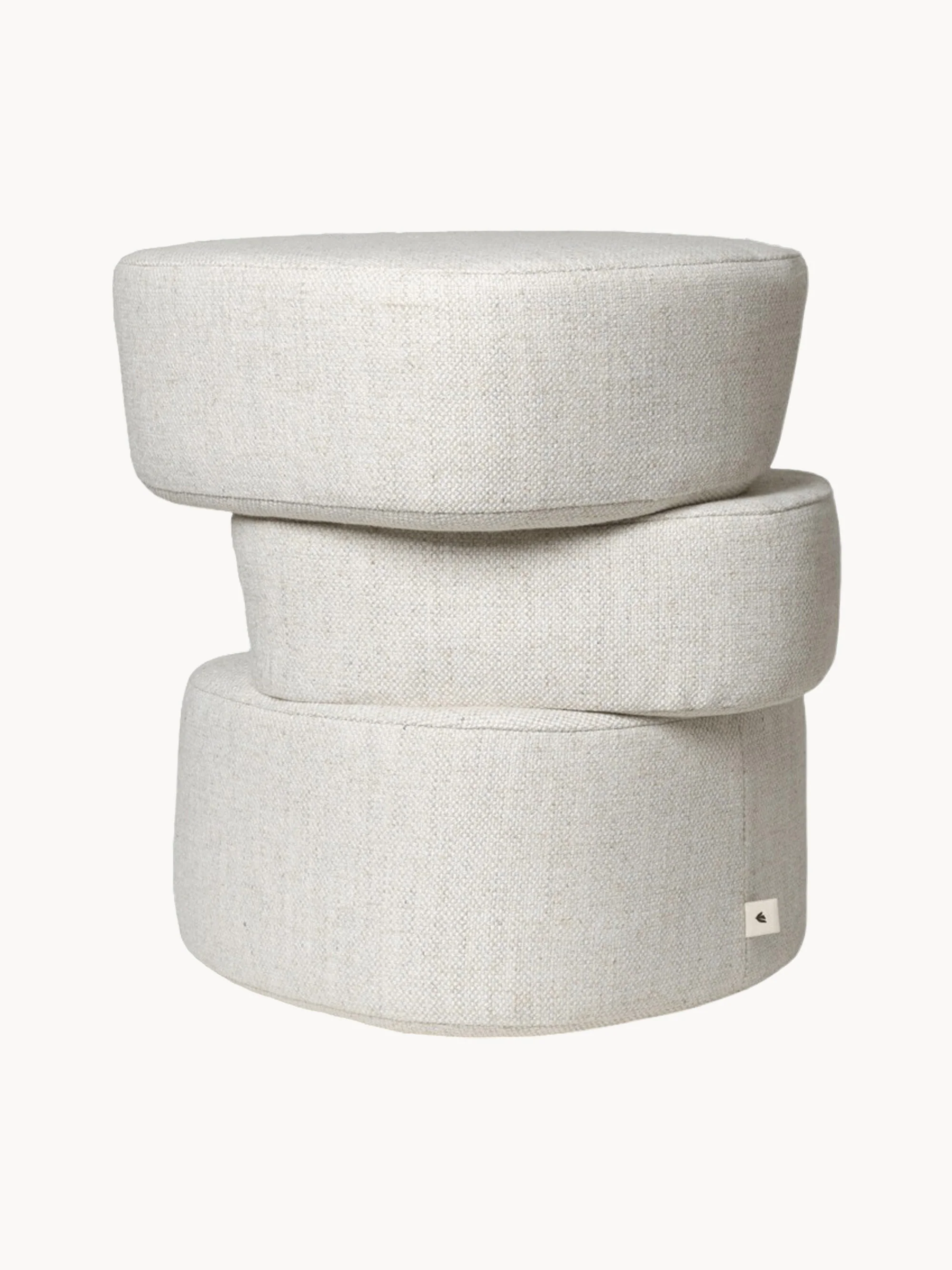 Ferm Living Plyo pouf, Off-White woven fabric