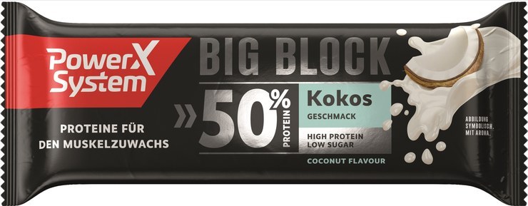 Power System Protein Big Block Protein Bar Coconut Flavor