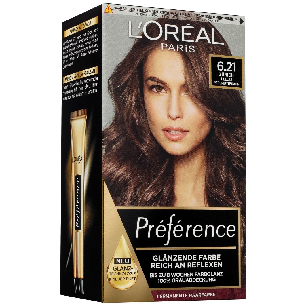 L´Oréal Paris Preference, No. 6.21 - Light mother-of-pearl brown