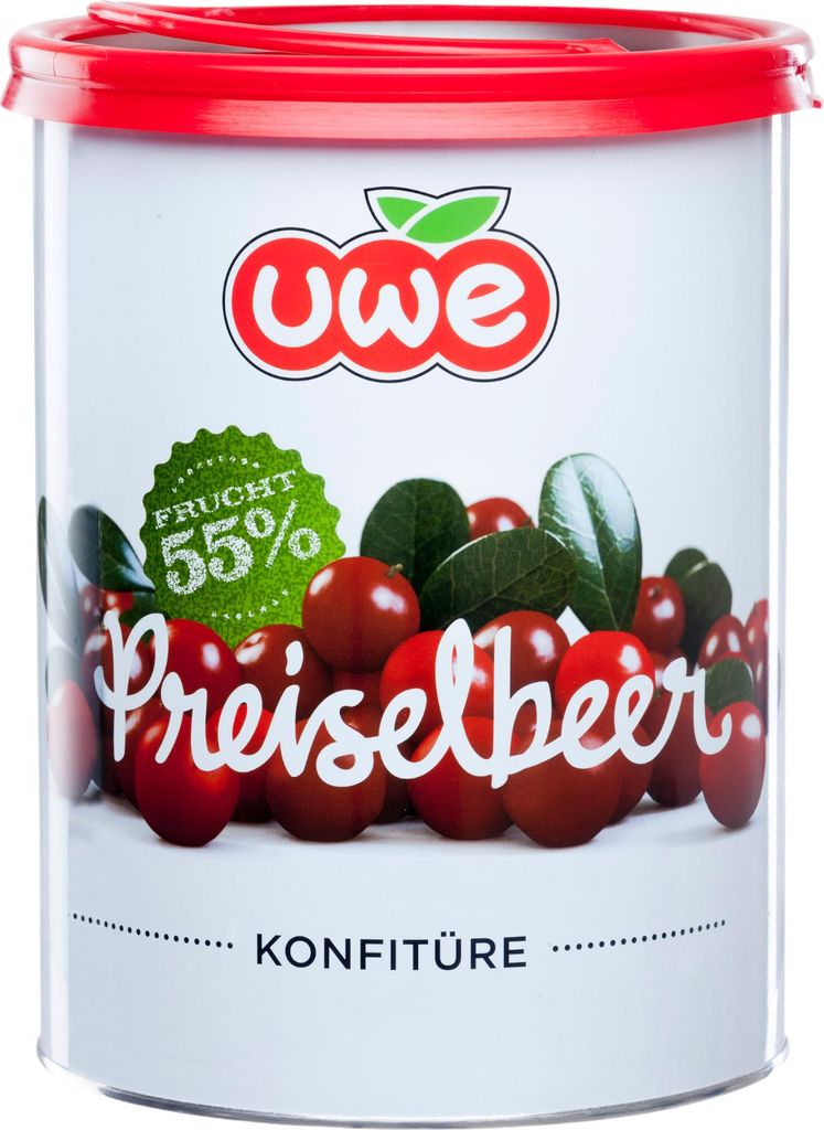 Unterweger Konfitüren UWE Lingonberry jam, tart, 55% fat, 4500g, from Unterweger Jams UWE