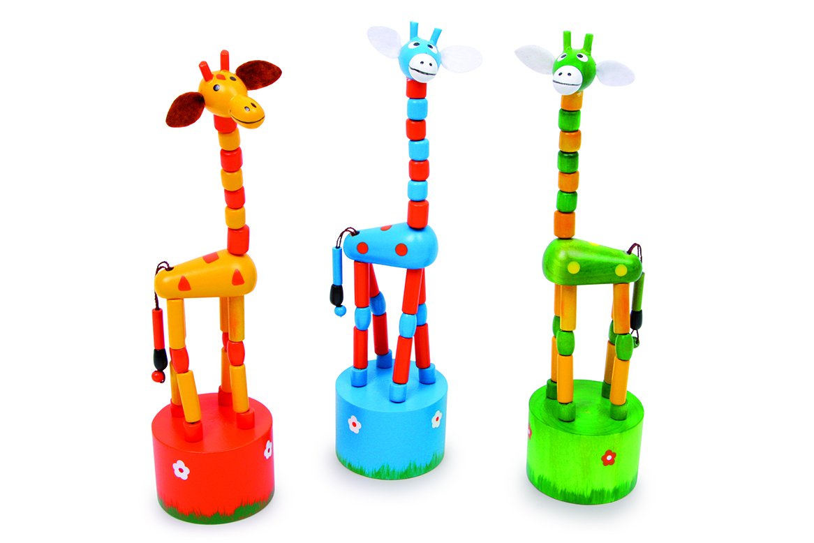 Small Foot by Legler Press Giraffes "Alfis" (Set Of 3)