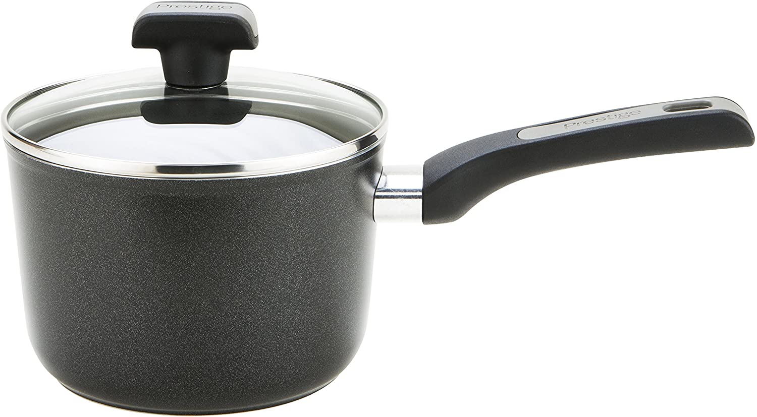 Prestige Dura Forge Aluminium Saucepan, Black, 1.95 L, Aluminium, Black, 1.95 L