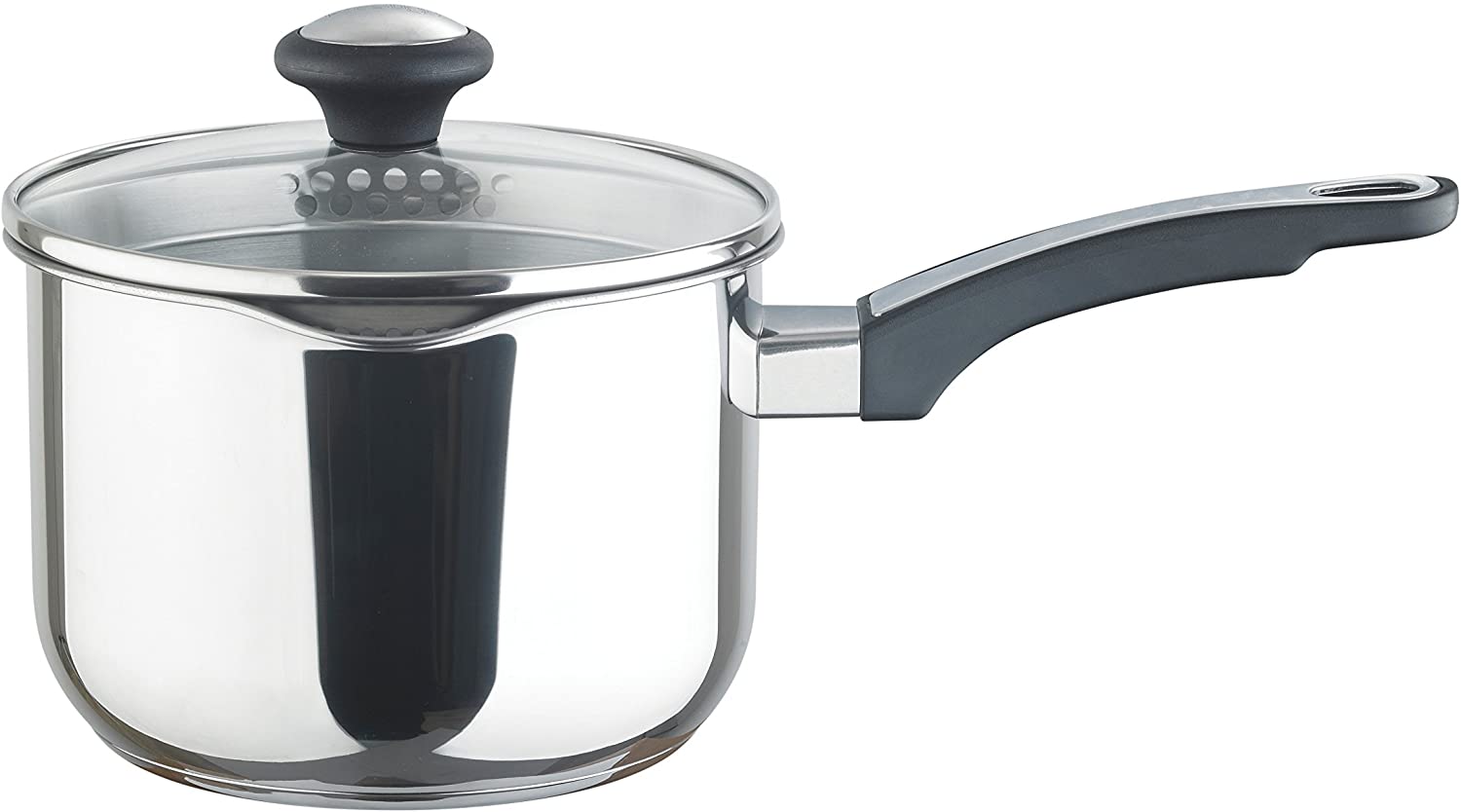 Prestige Everyday Straining Saucepan with Lid Stainless Steel 20 cm Black/Silver