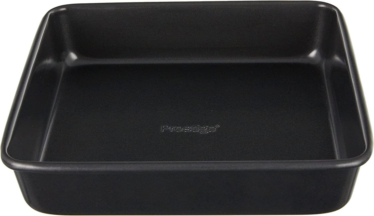 Prestige Steel 8-Inch Square Cake Pan, Black