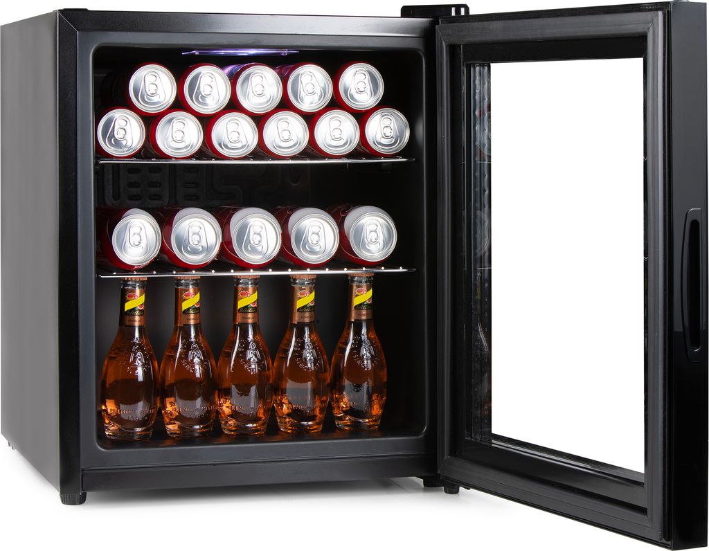 PRIMO PR178BC Beverage Refrigerator - Minibar - Mini Fridge - Glass Door - 46L - D - Black