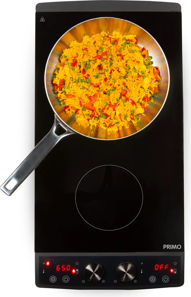 PRIMO PR304IKP Freestanding Induction Cooktop - Electric Hob with 2 Burners - 2900W - Black