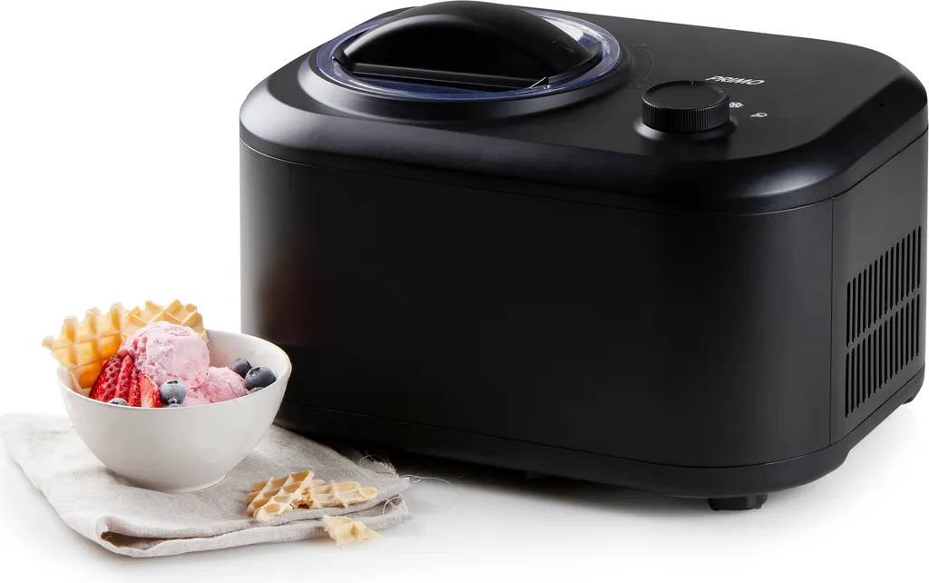 PRIMO PR405IM Ice Cream Maker - Ice Cream Machine with Compressor - Self-Freezing - 1 L - Black