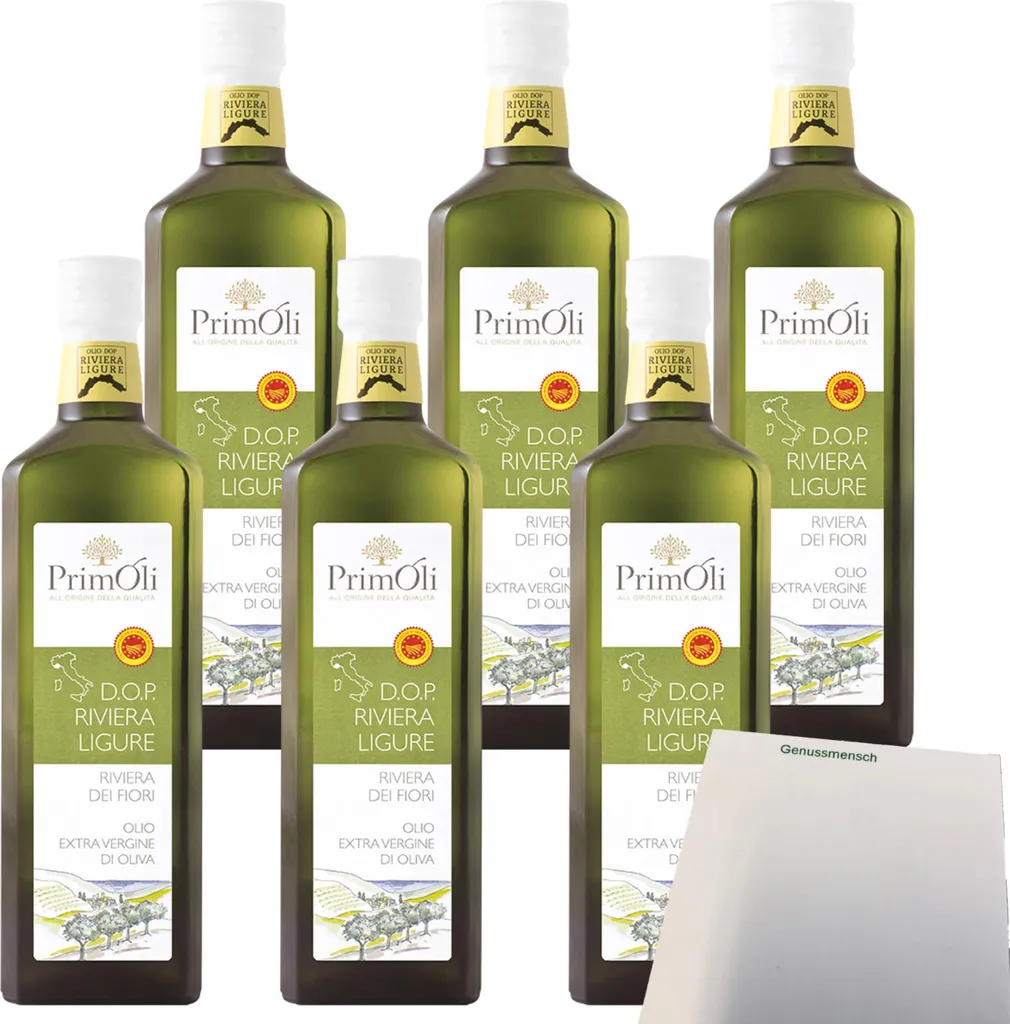 PrimOli Extra Virgin Olive Oil Riviera Ligure (6 x 500ml bottles) + usy Block 3000 ml