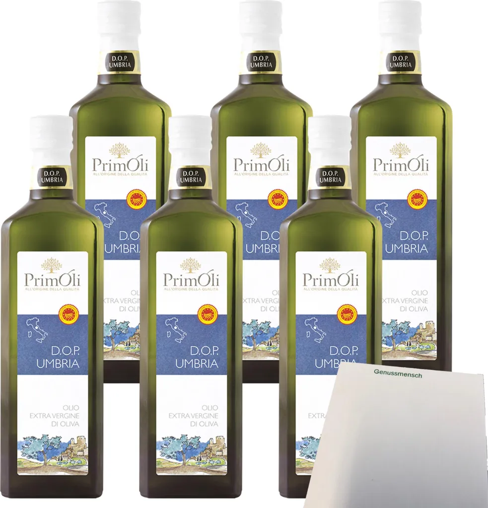 PrimOli Extra Virgin Olive Oil Umbria Colli Martani VPE (6x500ml bottles) + usy Block 3000 ml