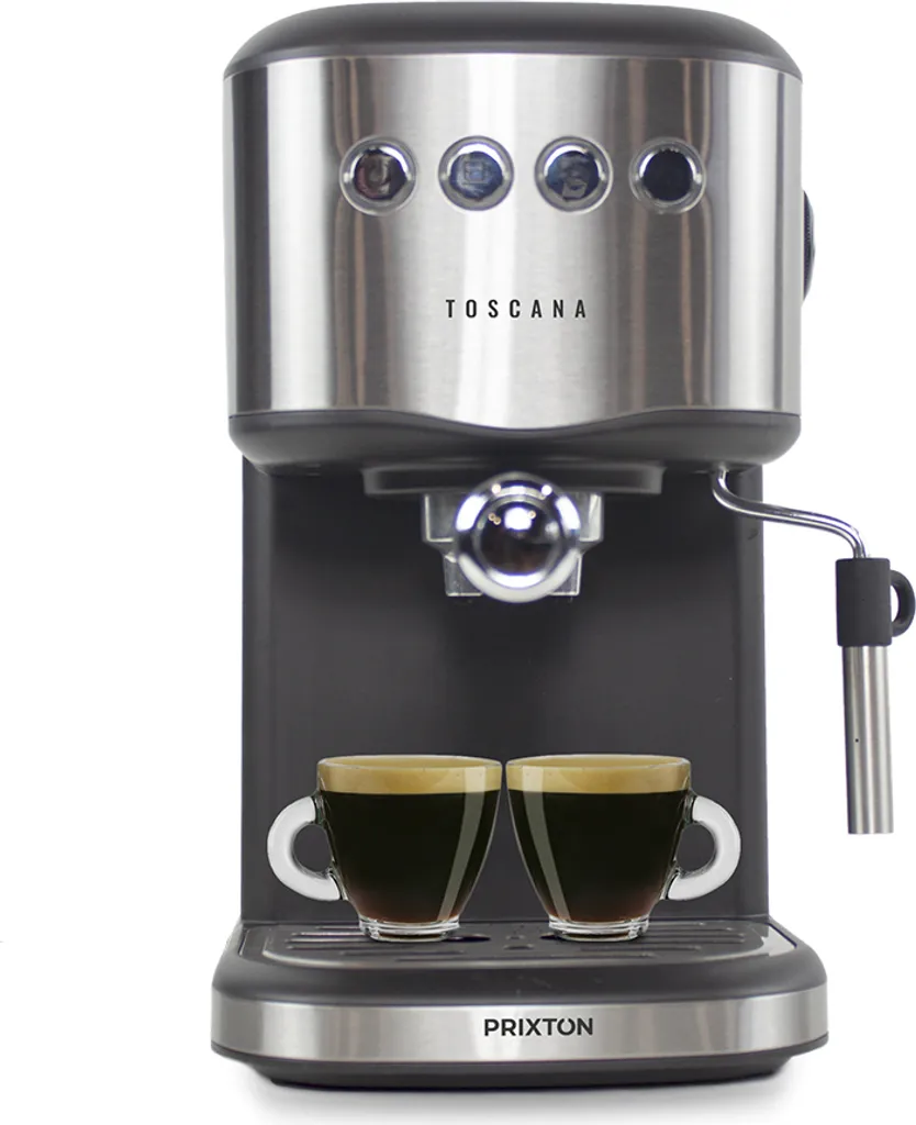 PRIXTON Toscana Coffee Machine | Automatic, Espresso, Capsule Adapter, 20 Bar