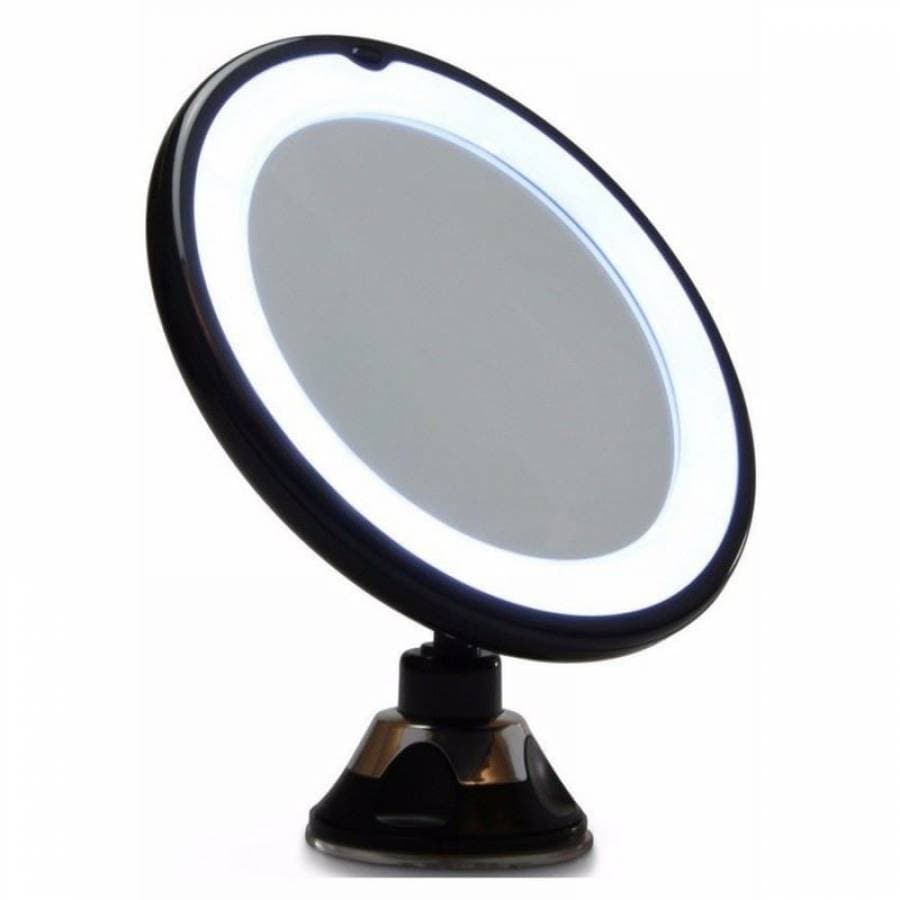 UNIQ Suction Cup Cosmetic Mirror with LED light and 10x magnification