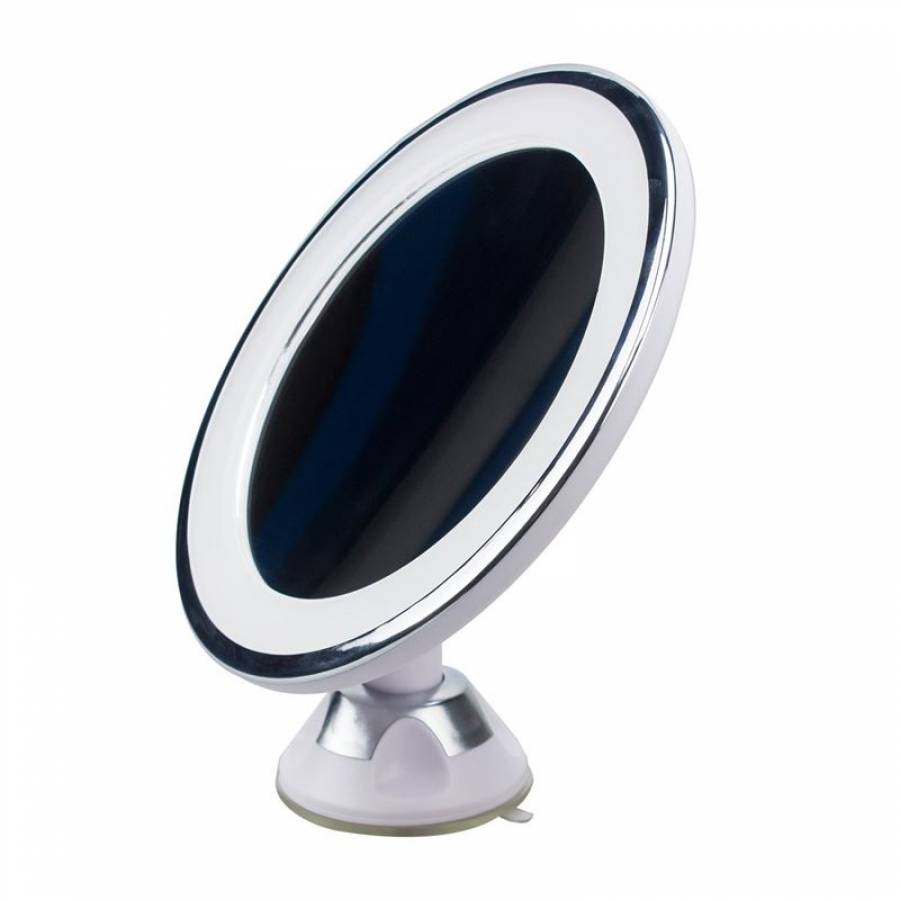 UNIQ Suction Cup Cosmetic Mirror with LED light and 10x magnification