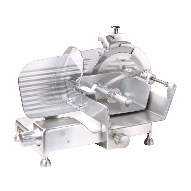 Ristoattrezzature Professional vertical meat slicer with removable sharpening device, steel blade Ø 350 mm, 0.25 kW