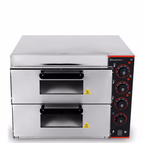 Professional 2-chamber pizza oven, 8 pizzas Ø 20 cm - Equipmentpro