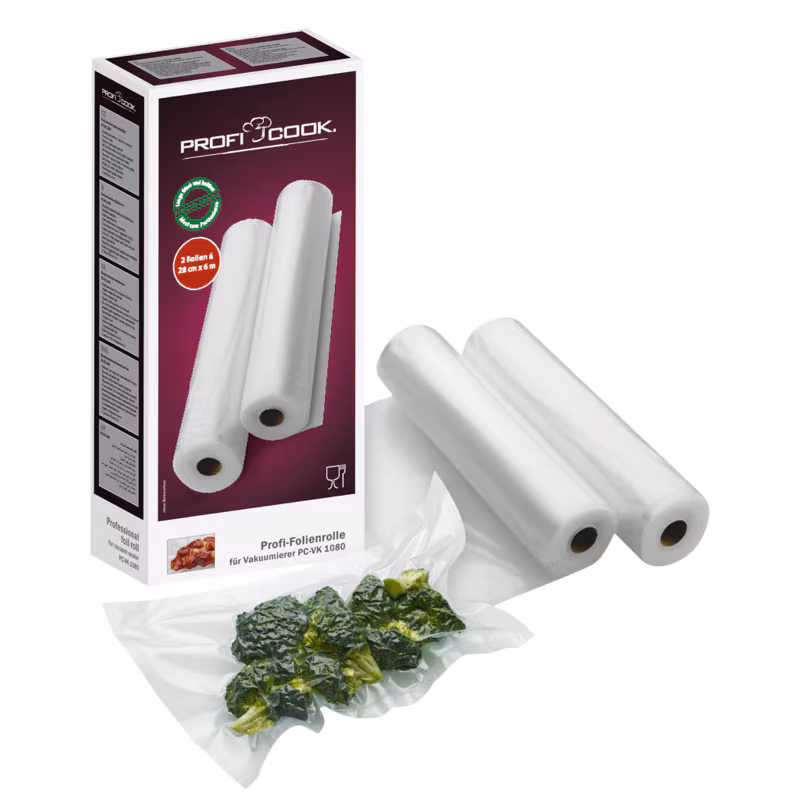 Profi Cook 8910155 Foil Rolls 28cm x 6m for Vacuum Sealers and Foil Sealers