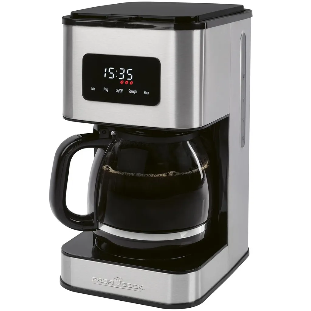 ProfiCook® Filter Coffee Machine with Glass Carafe | 14 Cups of Coffee | Aroma Selection | Drip Stop | Coffee Machine with Stainless Steel Housing | 900W | PC KA 1299