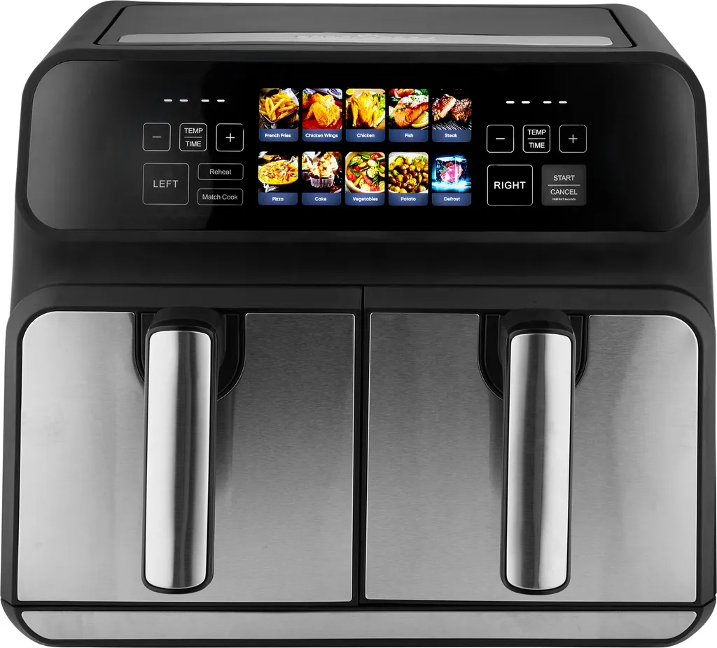 ProfiCook® XXL 2-Chamber Hot Air Fryer | 8L Double-Chamber Hot Air Fryer | No Oil or Fat | Air Fryer with Color Display | PC FR 1287 H