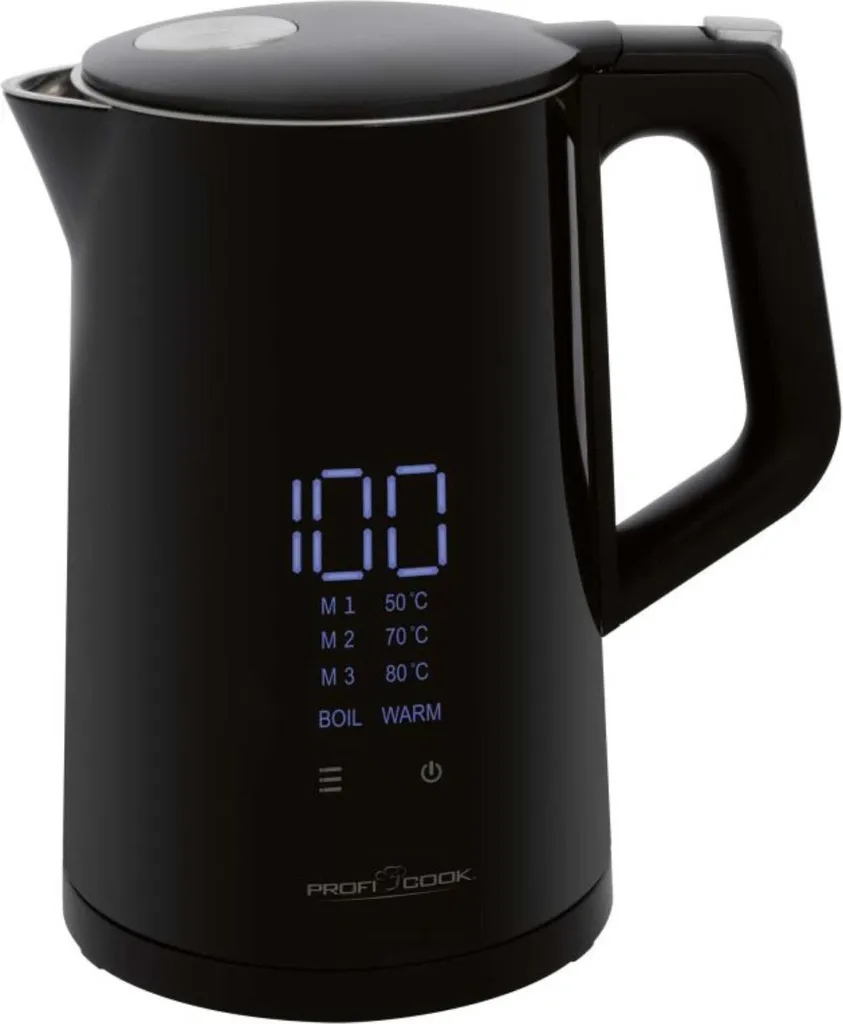 ProfiCook® Kettle with Temperature Control 1.7 Liters - Real-time temperature setting and display, tea kettle with keep-warm function 2200W - PC WKS 1243